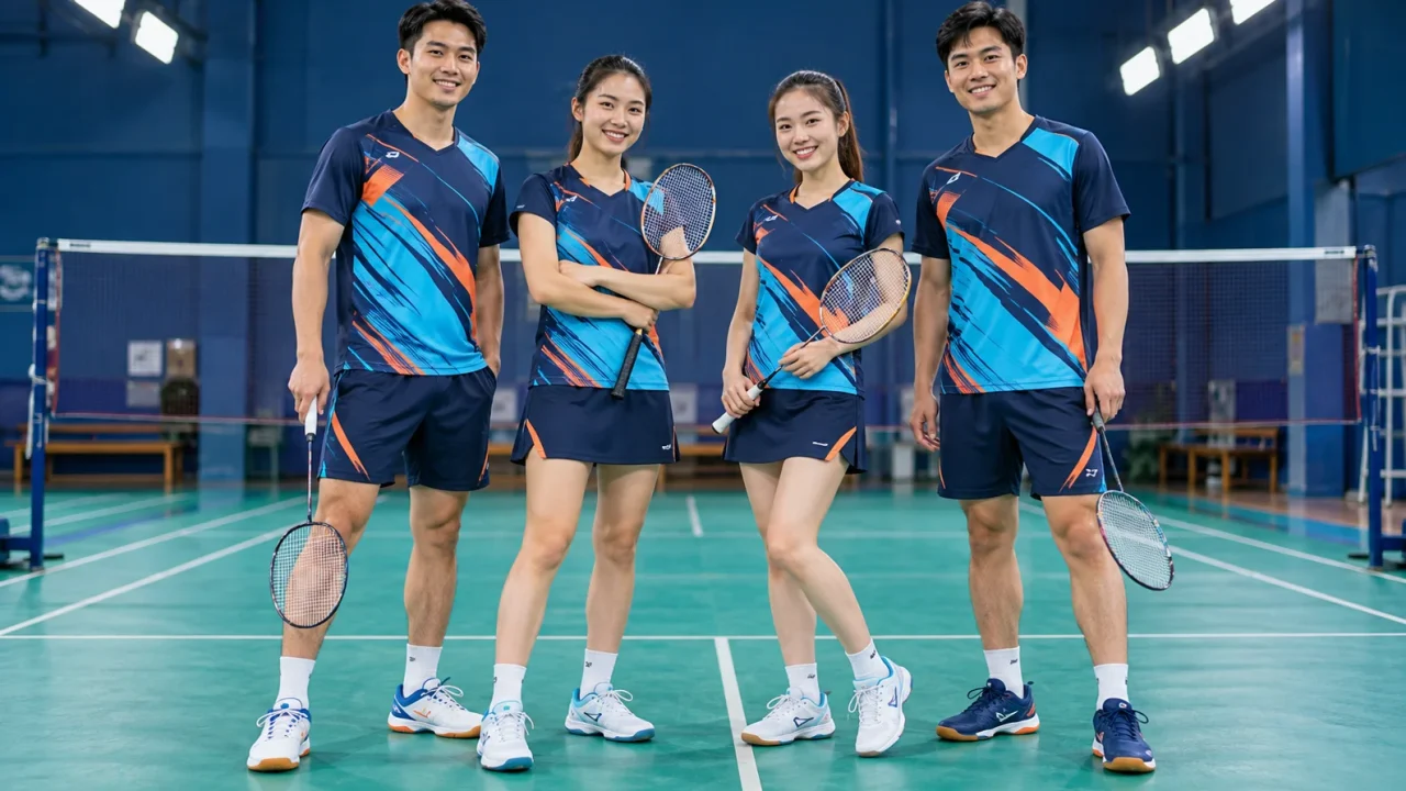 Phối màu đồng phục cầu lông dễ nhận diện trên sân