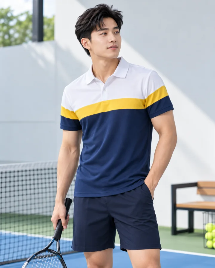 Áo thể thao Polo Nam Lux 2 màu Vàng – Vải pique