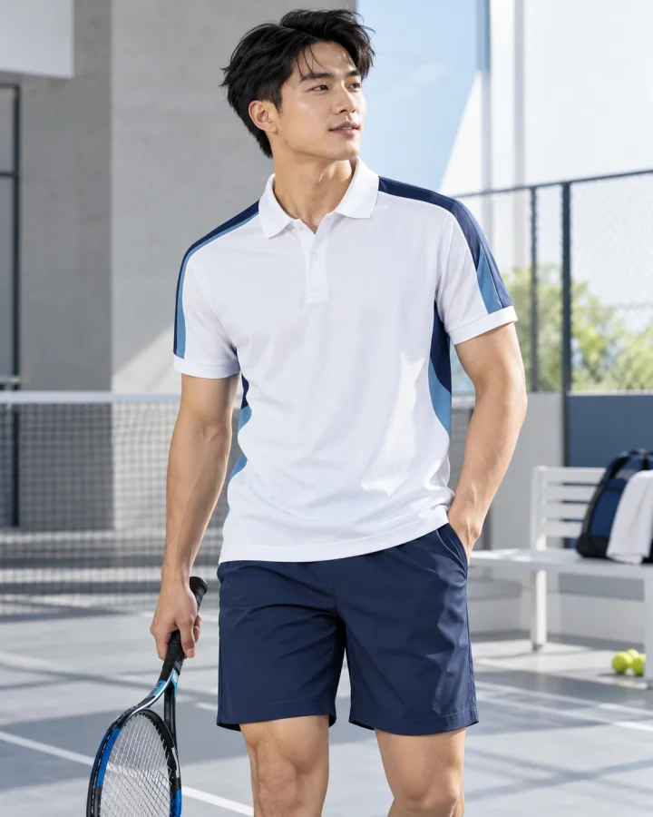 Áo thể thao Polo Nam Lux 2 màu Trắng – Dáng thể thao