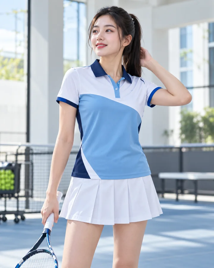 Áo thể thao Polo Nữ Lux 2 màu Xanh – Form nữ