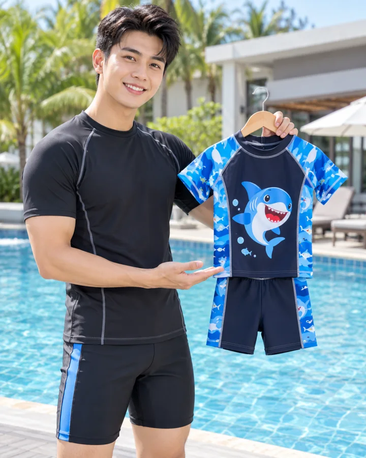 Bộ bơi trẻ em SKID-1 Cá mập xanh – Chống nắng