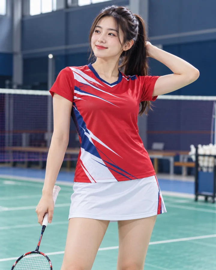 Áo Cầu Lông Pickleball Bóng Chuyền A4 Nữ Màu Đỏ – Màu thi đấu