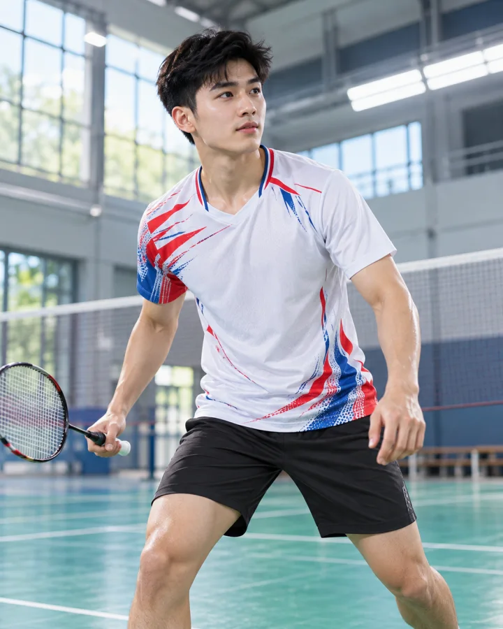 Áo Cầu Lông Pickleball Bóng Chuyền A4 Nam Màu Trắng – Vải Coolmax