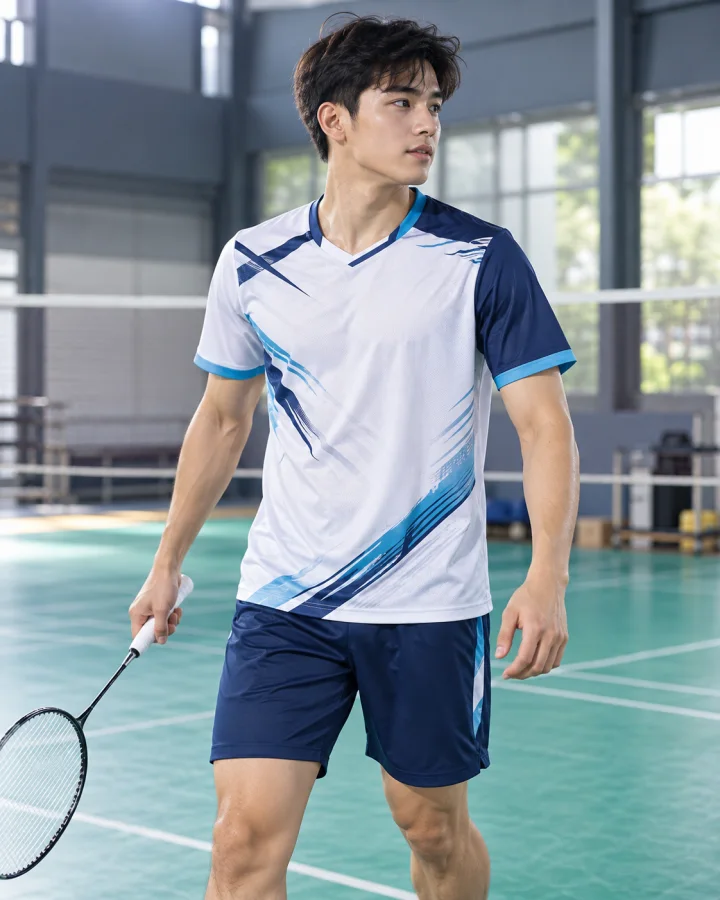 Áo Cầu Lông Pickleball Bóng Chuyền A4 Nam Màu Trắng – Vải Coolmax Mẫu 101
