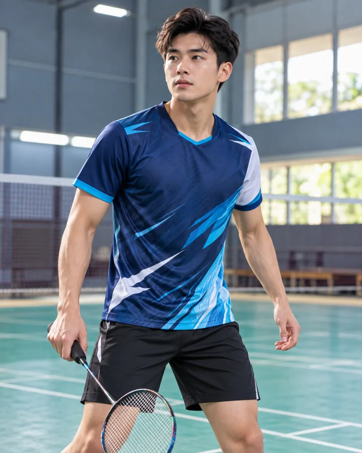 Áo Cầu Lông Pickleball Bóng Chuyền W9 Nam Màu Xanh Navy – Vải Coolmax Mẫu 105