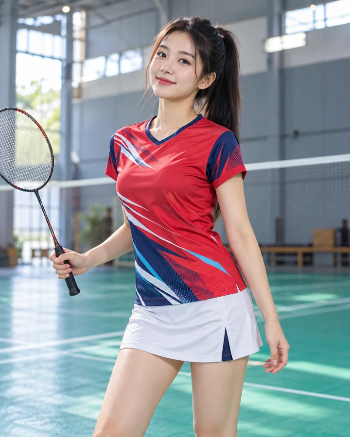 Áo Cầu Lông Pickleball Bóng Chuyền W9 Nữ Màu Đỏ – Bản thi đấu