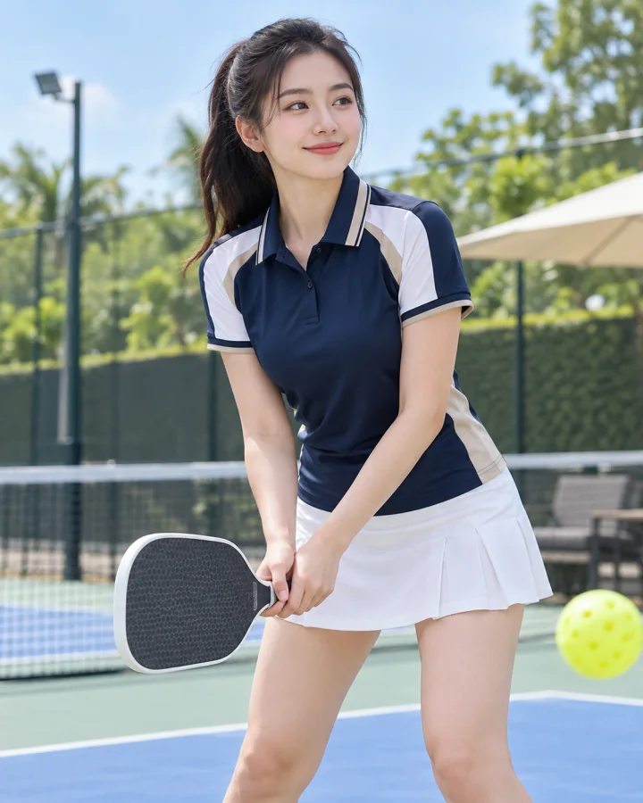 Áo Polo Thể Thao Golf , Pickleball Cao Cấp G2 Nữ Màu Xanh Than – Form nữ