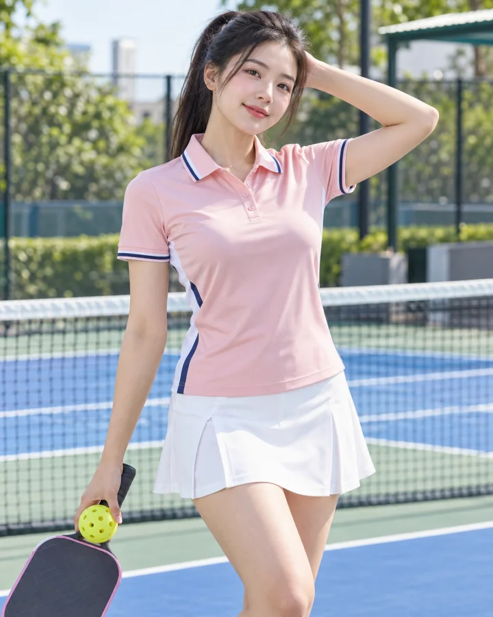Áo Polo Thể Thao Golf , Pickleball Cao Cấp G2 Nữ Màu Hồng Phấn – Chống nắng nhẹ