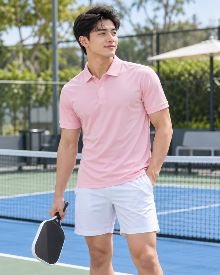 Áo Polo Thể Thao Golf , Pickleball Cao Cấp G2 Nam Màu Hồng Phấn – Form nam