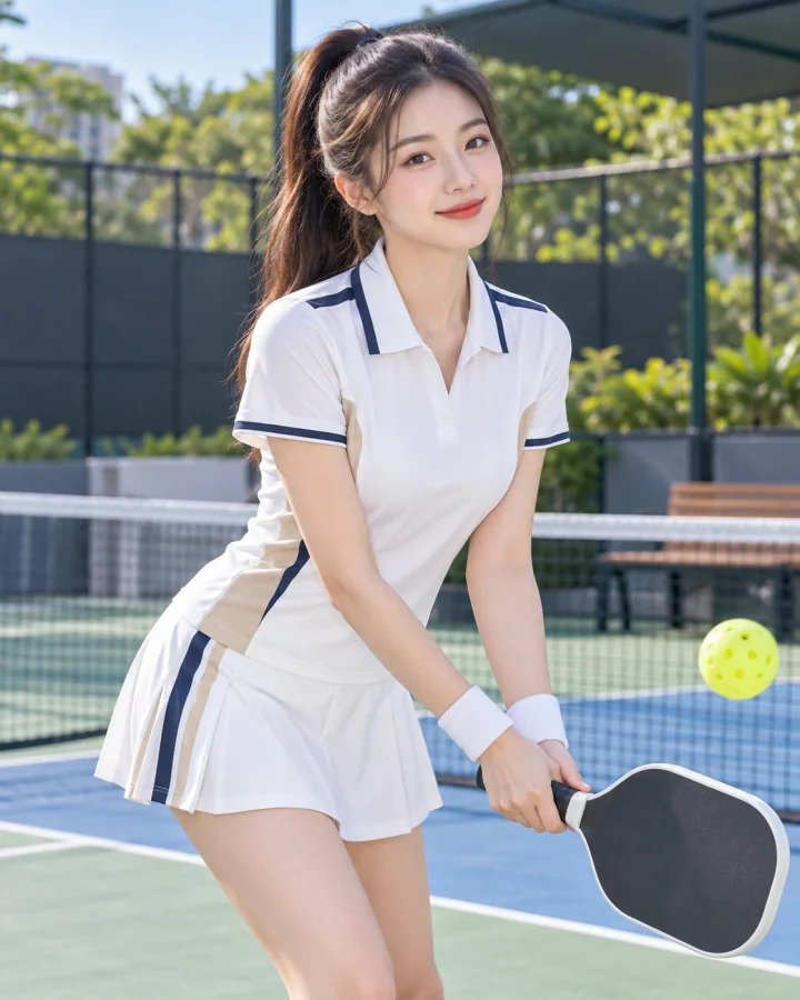 Áo Polo Thể Thao Golf , Pickleball Cao Cấp G2 Nữ Màu Trắng – Vải co giãn