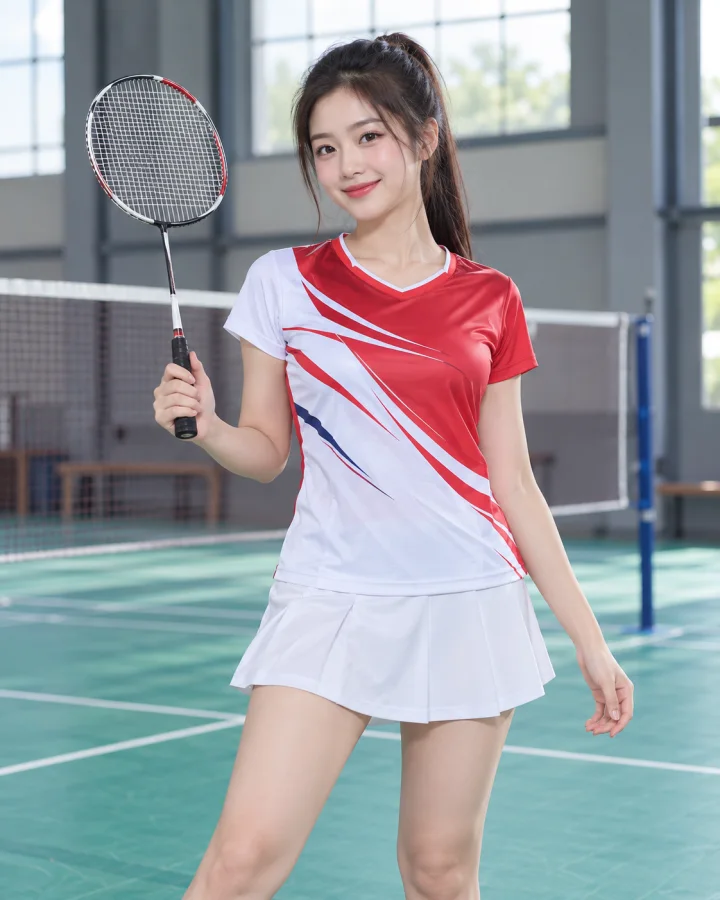 Áo cầu lông Pickleball tenis Nữ P2 Màu Đỏ – Form nữ