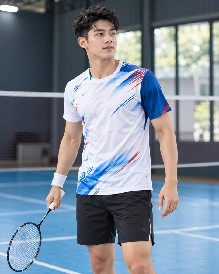 Áo cầu lông Pickleball tenis Nam P2 Màu Xanh – Form nam
