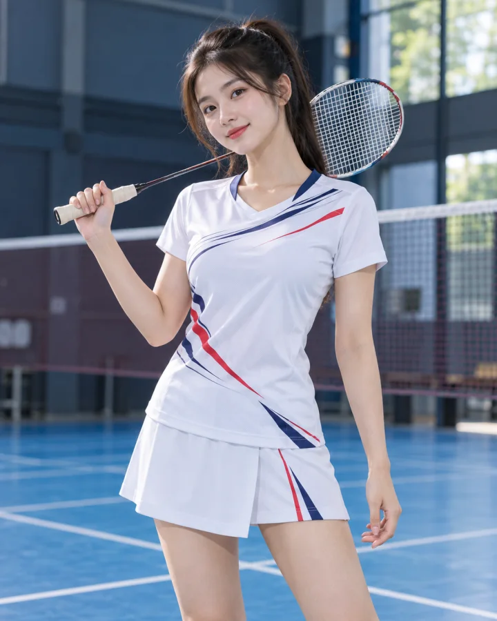 Áo cầu lông Pickleball tenis Nữ P1 Màu trắng – Vải Coolmax