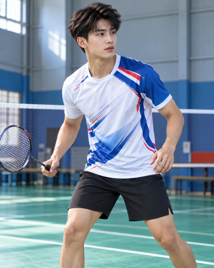 Áo cầu lông Pickleball tenis Nam P1 Màu Xanh – Form nam