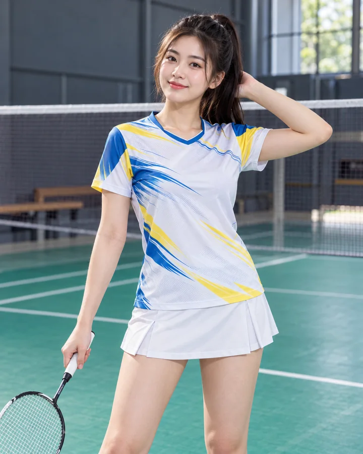 Áo Cầu Lông Pickleball Bóng Chuyền A4 Nữ Màu Đỏ – Co giãn 4 chiều Mẫu 178