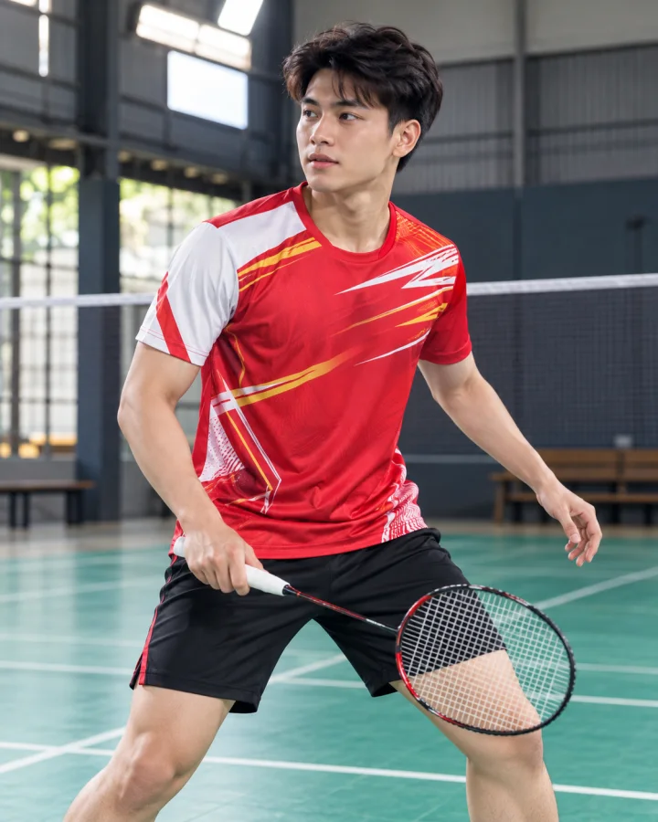 Áo Cầu Lông Pickleball Bóng Chuyền W9 Nam Màu Đỏ – Form nam Mẫu 187