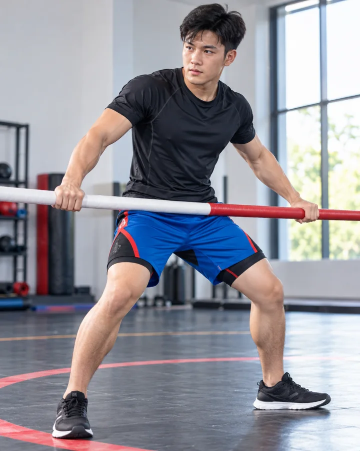 Quần Đùi Quần Short Thể Thao Môn Đẩy Gậy Màu Xanh Loại Tốt – Vải Dày – Có đệm ch Mẫu 212