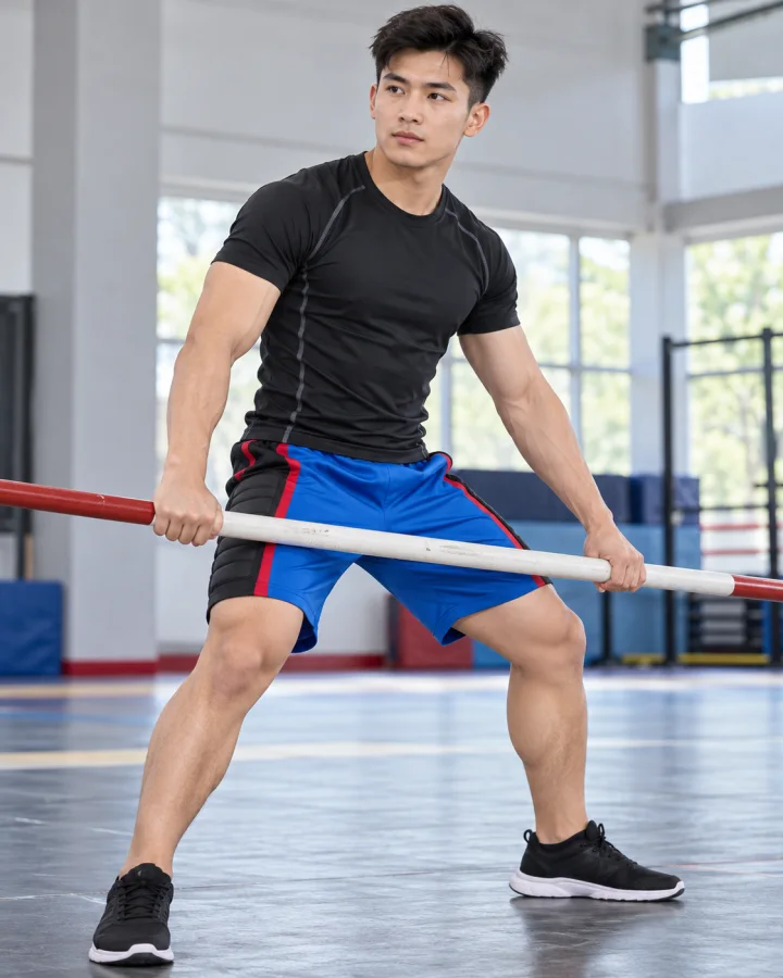 Quần Đùi Quần Short Thể Thao Môn Đẩy Gậy Màu Xanh Loại Tốt – Vải Dày – Có đệm ch Mẫu 218