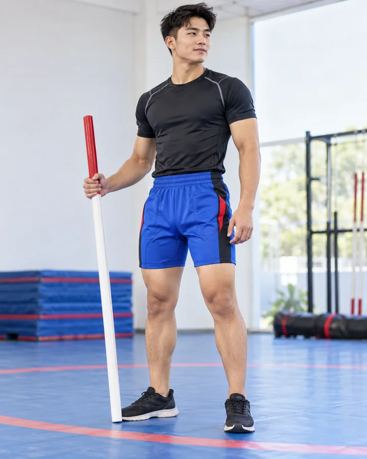 Quần Đùi Quần Short Thể Thao Môn Đẩy Gậy Màu Xanh Loại Tốt – Vải Dày – Có đệm ch Mẫu 220