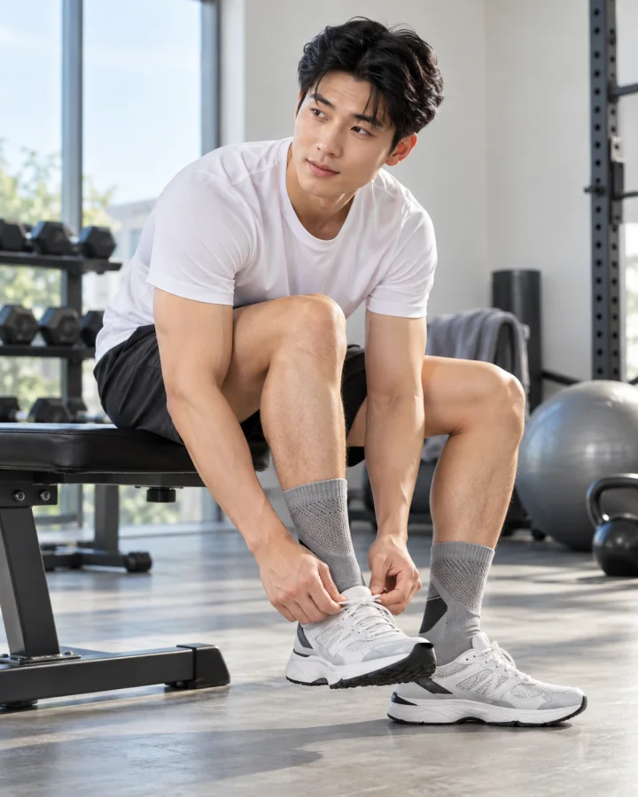 Tất thể thao 66 màu Xám – Khử mùi