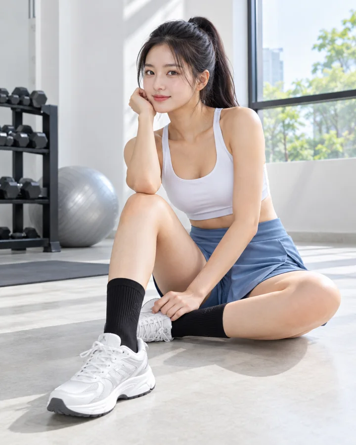 Tất thể thao 66 màu Đen – Cổ trung