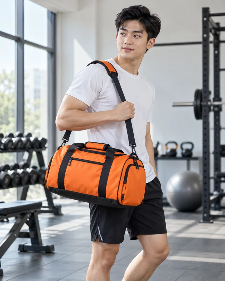 Túi thể thao T02 màu Cam – Dáng gọn