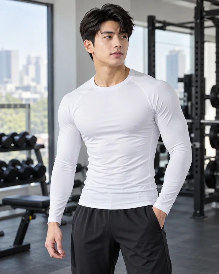 Áo Body Cao Cấp Giữ Nhiệt, Co Giãn 4 Chiều, Chống Nhăn Màu Trắng – Form nam