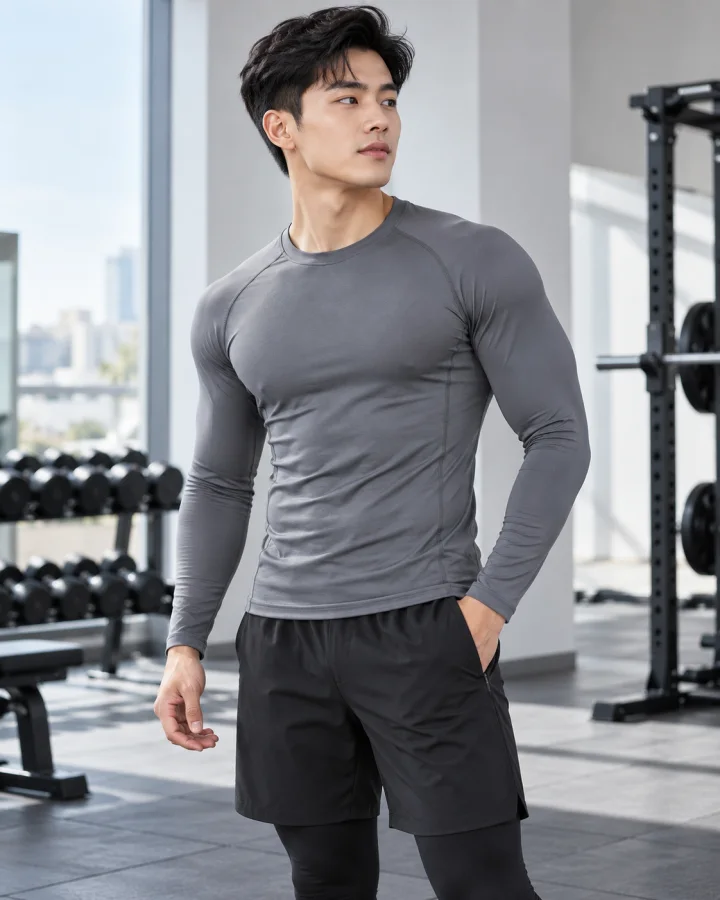 Áo Body Cao Cấp Giữ Nhiệt, Co Giãn 4 Chiều, Chống Nhăn Màu Ghi Xám