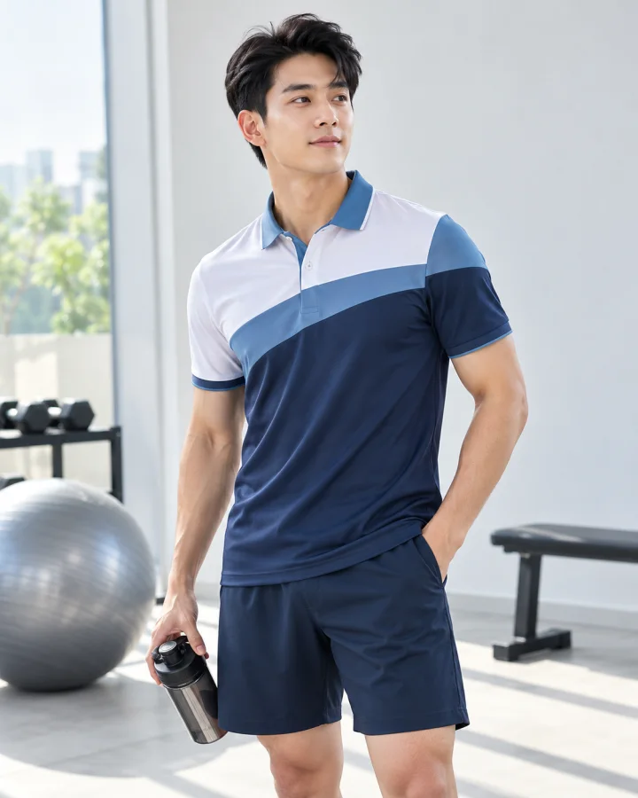Áo thể thao Polo Nam Lux 3 màu Xanh Dương – Form nam